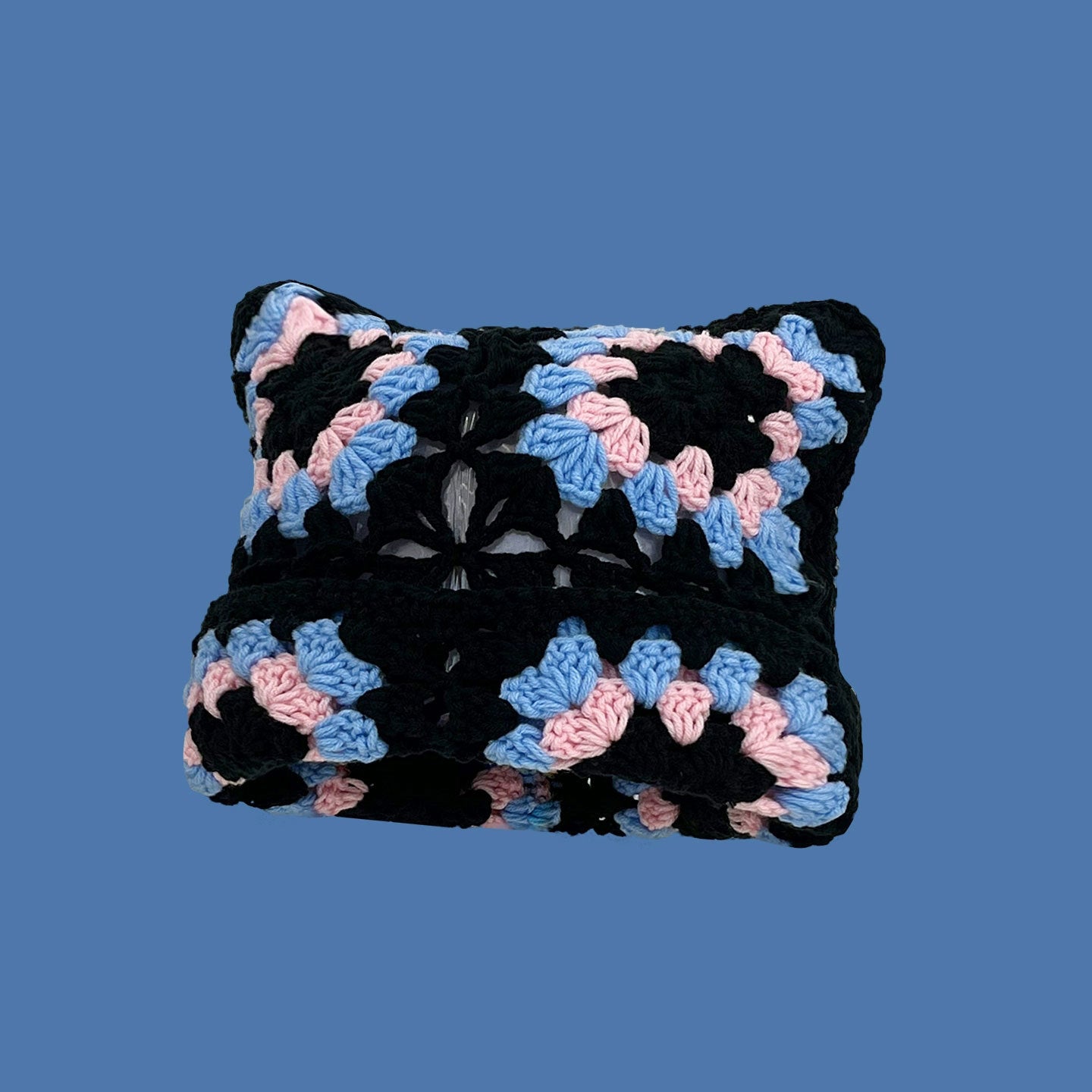 New Cat Ear Mosaic Knitted Hat Children