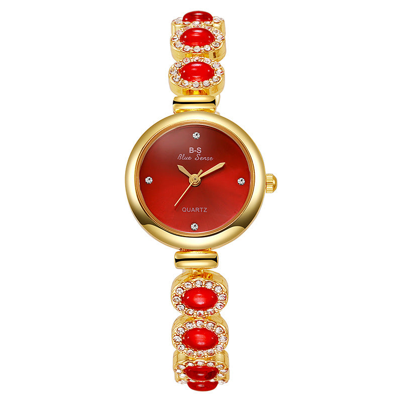 Women's Bracelet Round Dial Diamond Advanced Quartz Watch