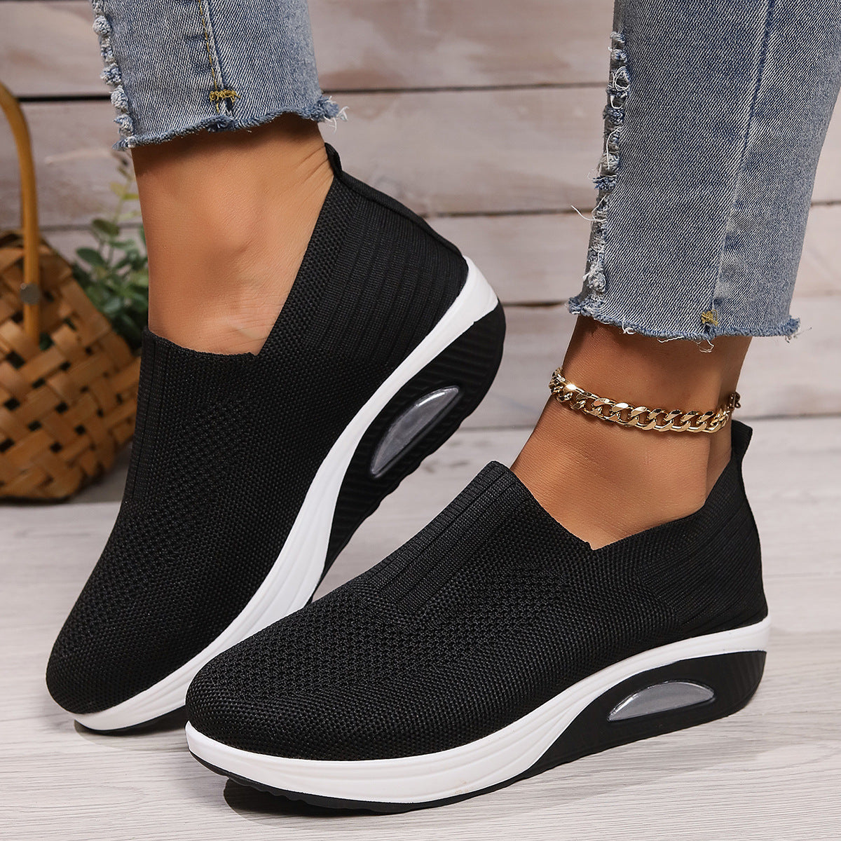 Fashionable Versatile Simple Plus-size Slip-on Casual Women's Shoes
