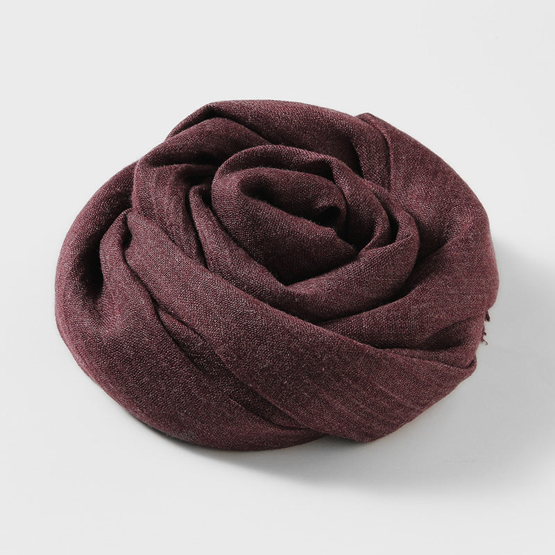 Artistic Sunscreen Solid Color Cotton And Linen Scarf