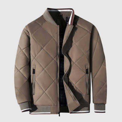 Men's Stand Collar Cotton-padded Jacket Solid Color Casual Cotton-padded Jacket
