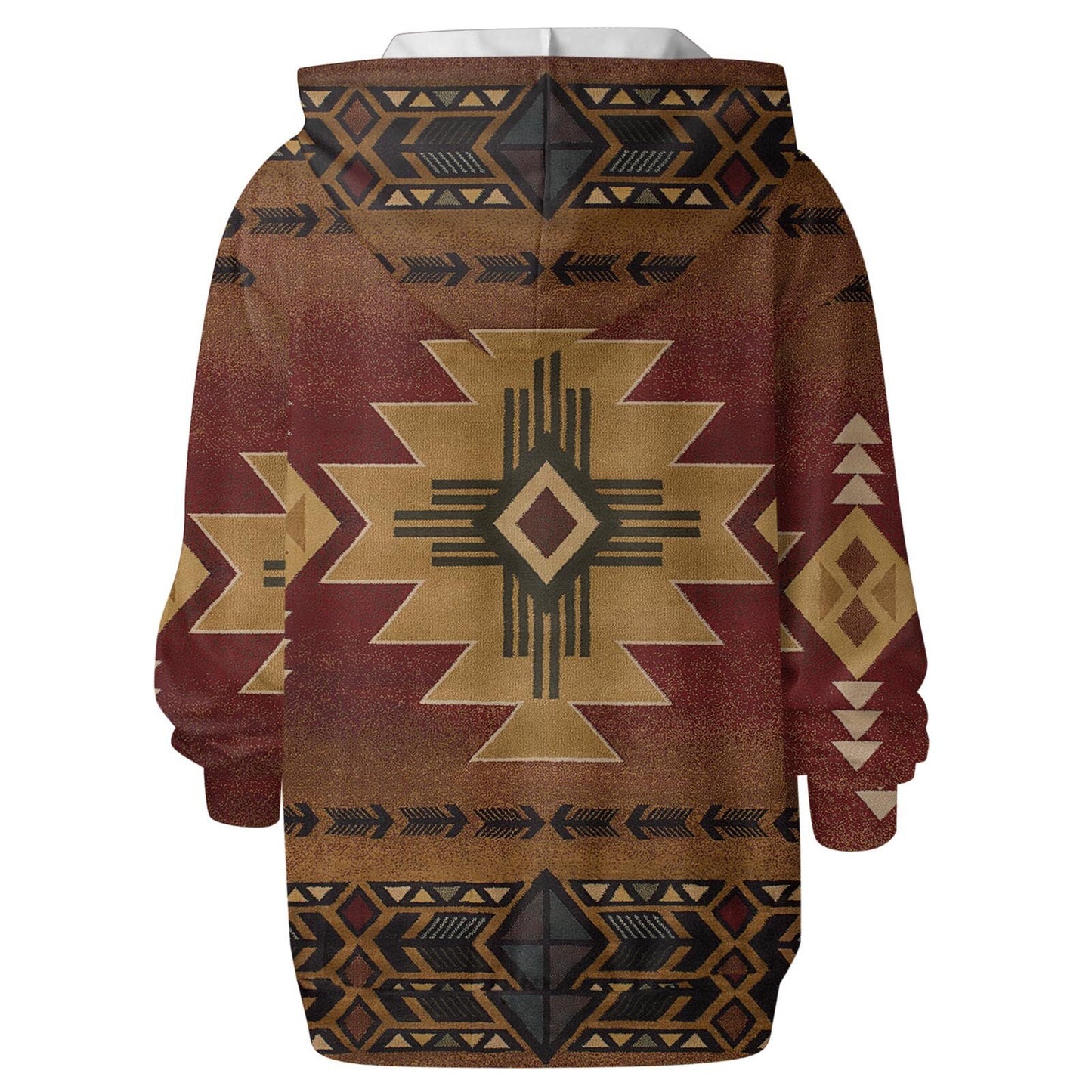European And American Women's Zip Pocket Print Casual Hoodie