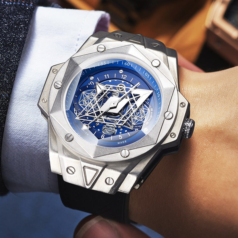 Explosive Fashion Tattoo Men's Quartz Watch Waterproof Silicone Band