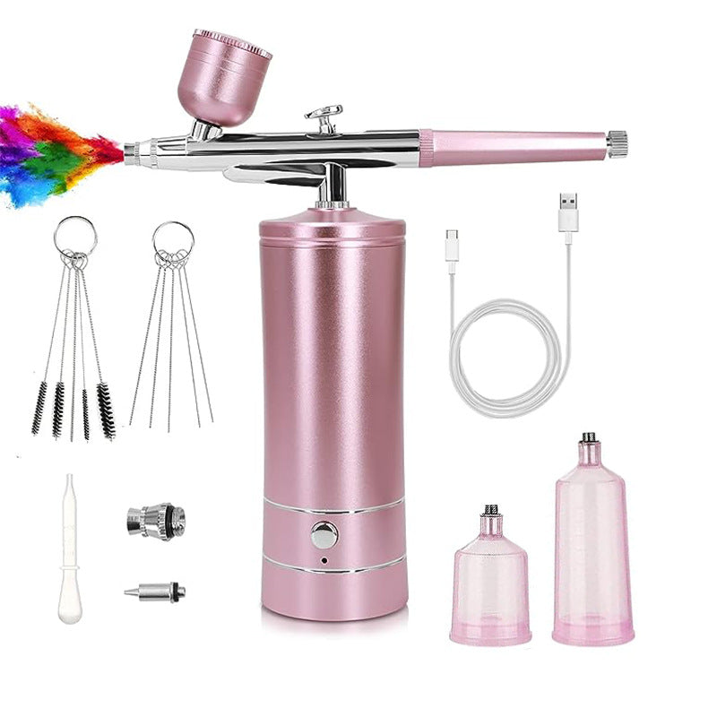Air Compressor Kit Electric Spray Gun Beauty Nail Art Painting Spraying Oxygen Injection Skin Spray