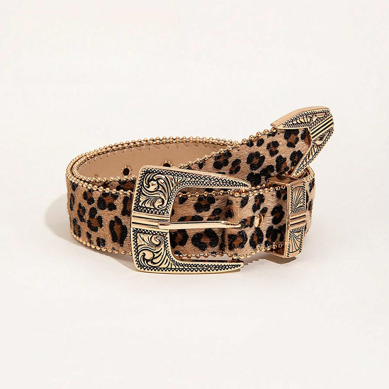 Womens Leopard-Print Versatile Sassy Waist Belt