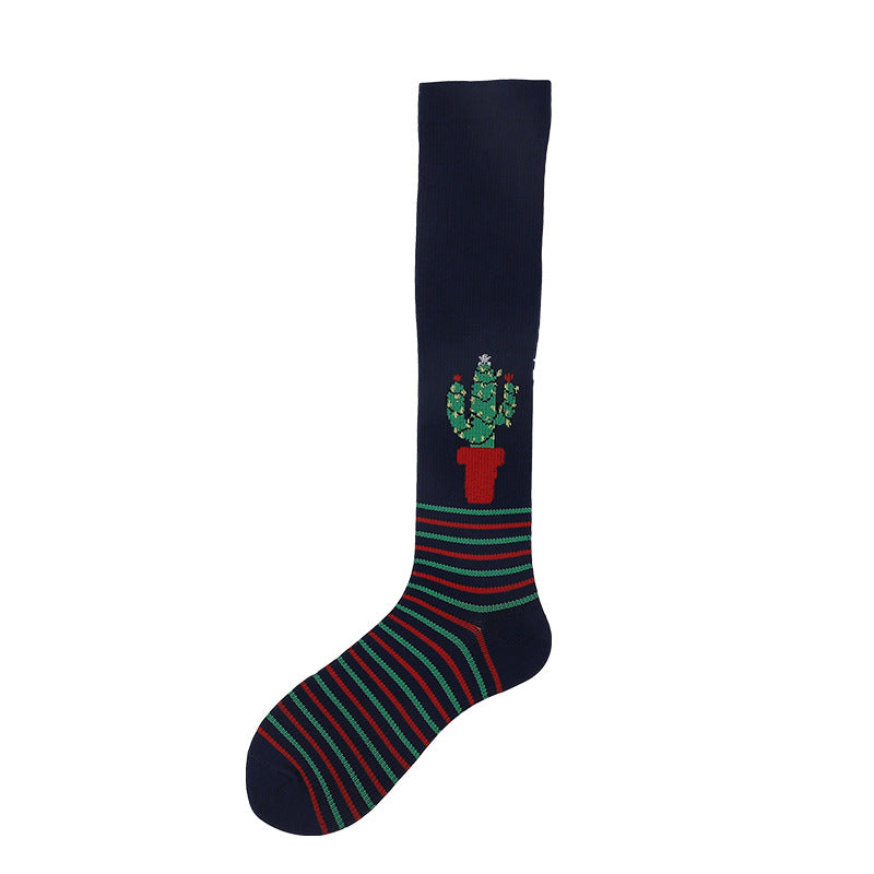 Autumn and winter new men's and women's calf sports socks