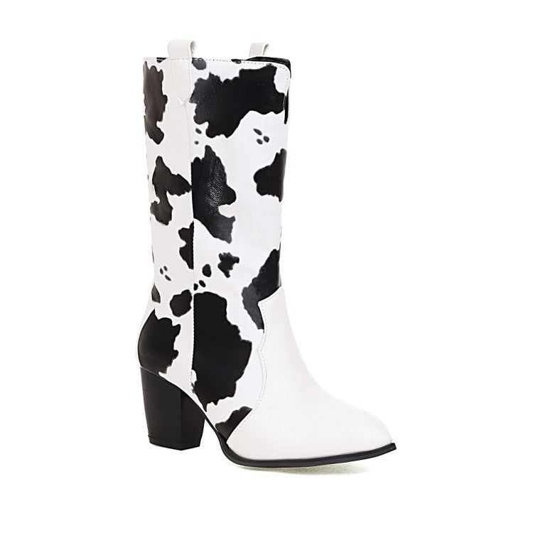 European And American Style Milk Pattern Fashion Women's Boots Personalized  Shoes
