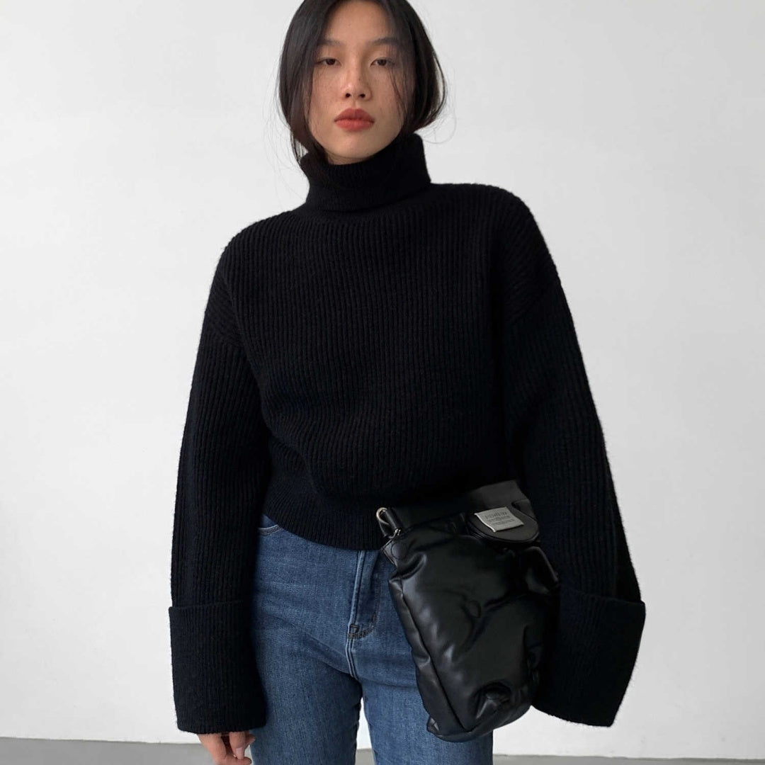 Women's Loose Casual High Neck Sweater
