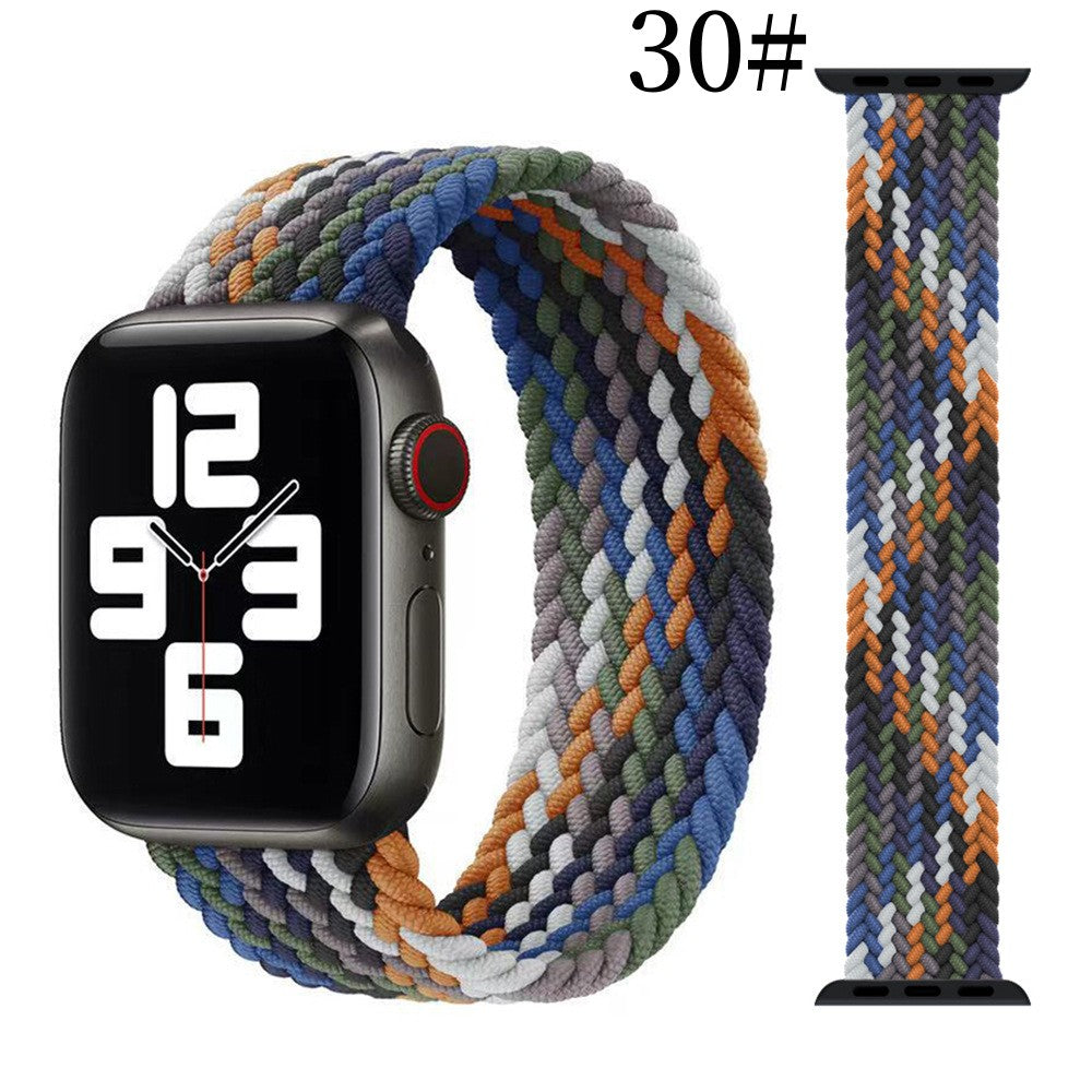 Compatible with Apple, Suitable For Iwatch Strap Simple Nylon Stretch Woven One Apple Watch Apple Nylon Strap