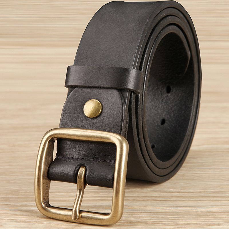 Cowhide Handmade Vintage High-end Trendy All-match Jeans Belt
