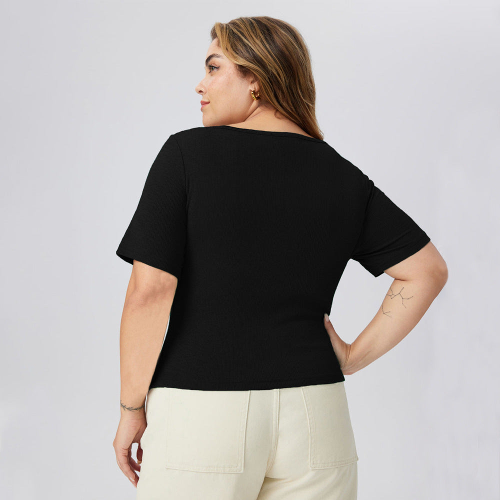 New Solid Color Slim-fit Simple Ins Casual Base Top