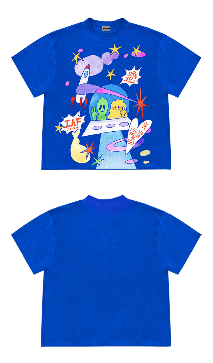 Ins Style Design Artistic Illustration UFO Niche Short Sleeve