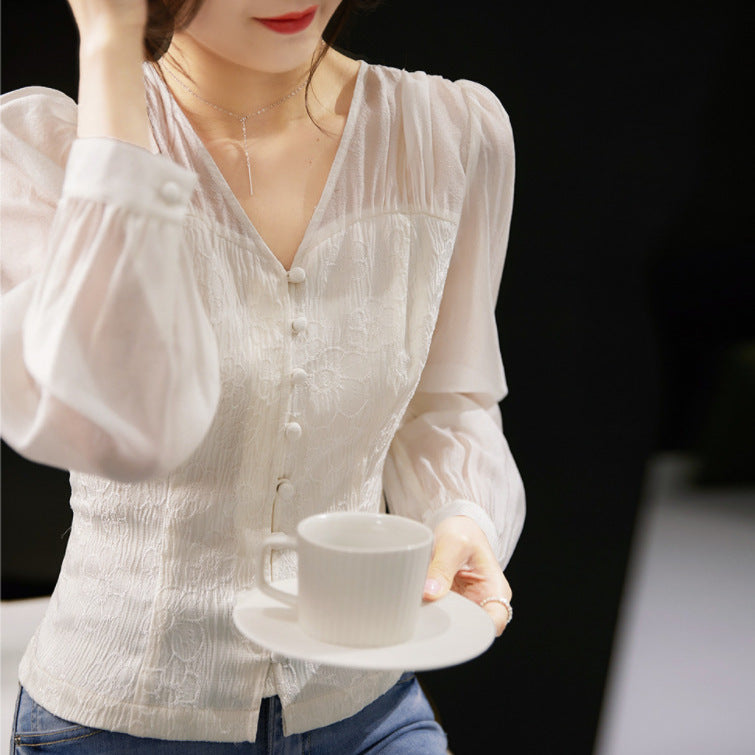 Gentle Trap New Chinese Jacquard Shirt