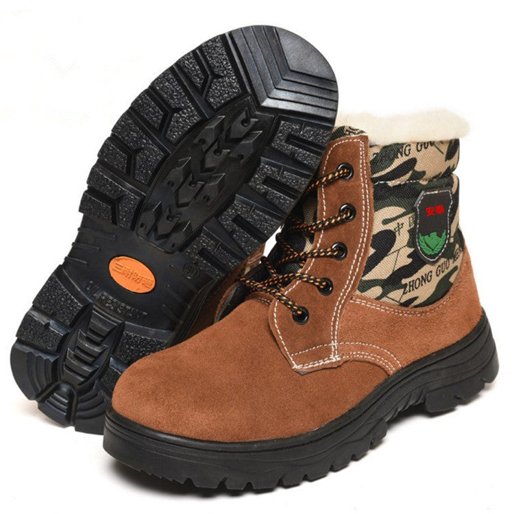 Camouflage Cotton Shoes Prevent Impact And Keep Warm