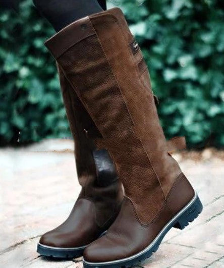 Autumn New Women's Boots Flat Sleeve High Boots 40-43 Large Size