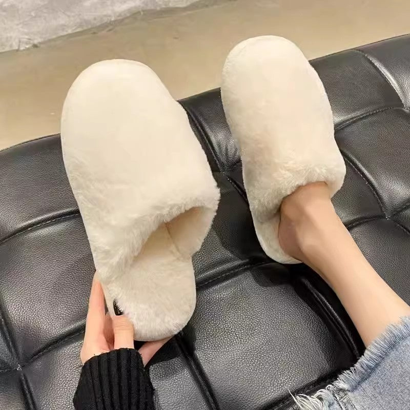 Velvet Thermal Non-slip Cotton Slippers Women