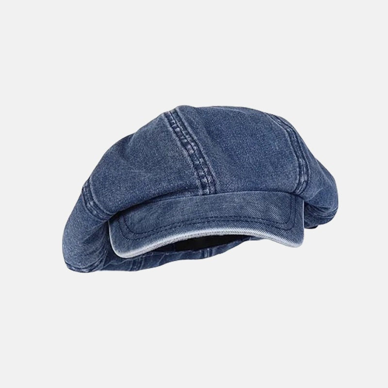 Denim Big Head Circumference Sun Protection Painter All-match Retro Octagonal Hat