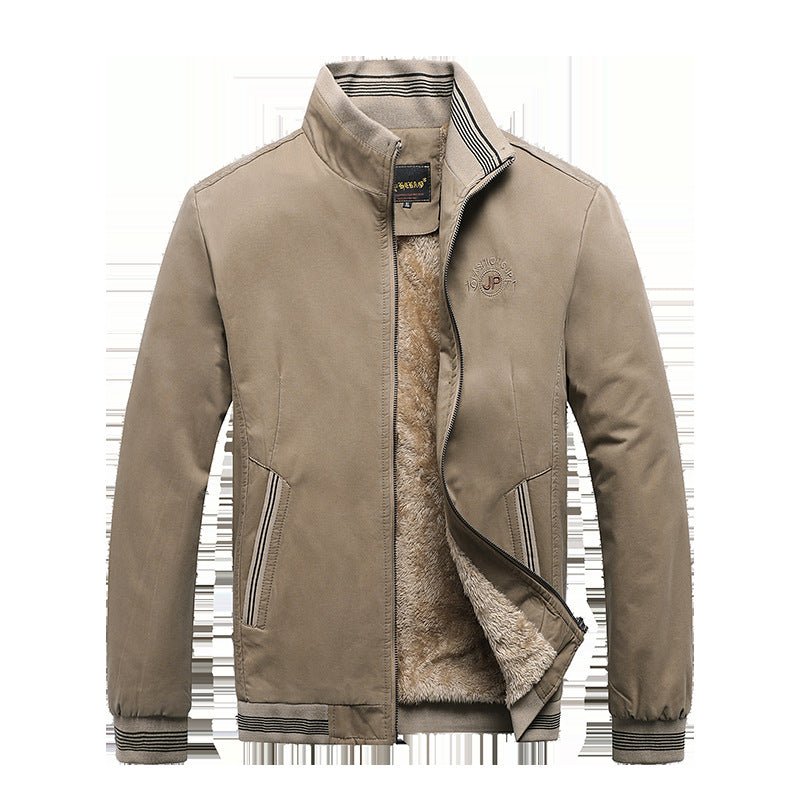 Men's hoodless cotton jacket