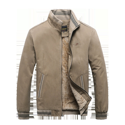 Men's hoodless cotton jacket