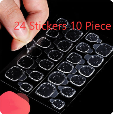Upgraded Ultra-thin Jelly Glue Nail Stickers Super Sticky Fake Nails Double-sided Wearable
