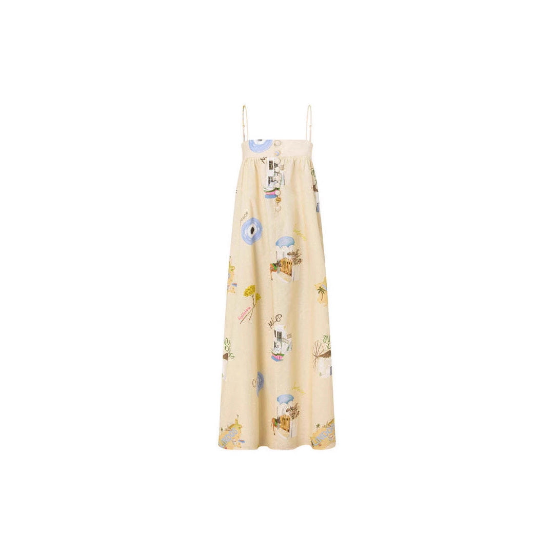 Sexy Spaghetti-strap Linen Dress From Europe And The US
