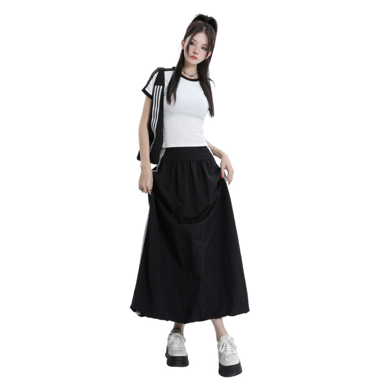 Lace Striped Quick-dry Casual Skirt