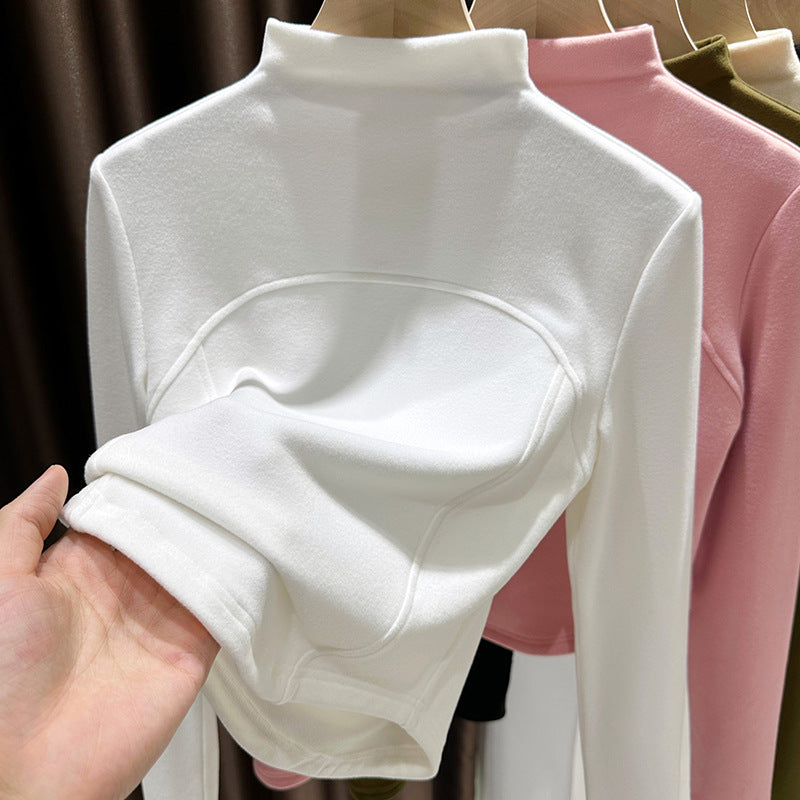 Womens Half-Turtleneck Double-Faced Thermal Base Layer Top