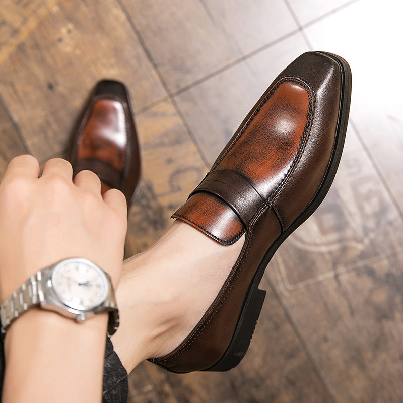 Hairstylist Retro Lazy Leather Shoes All-match Casual