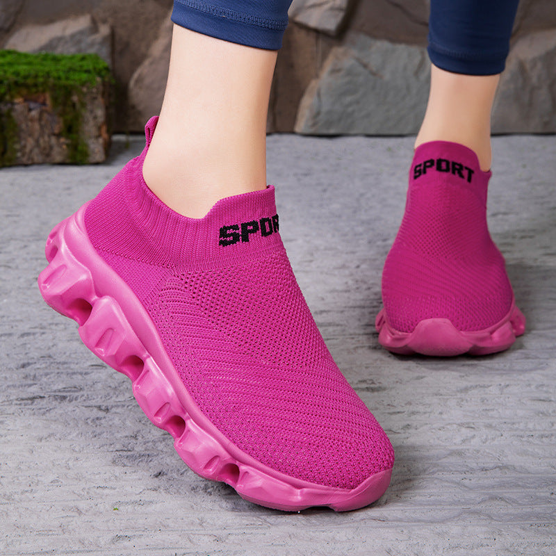 Fly-knit Socks Shoes Soft Bottom Slip On Lovers Shoes