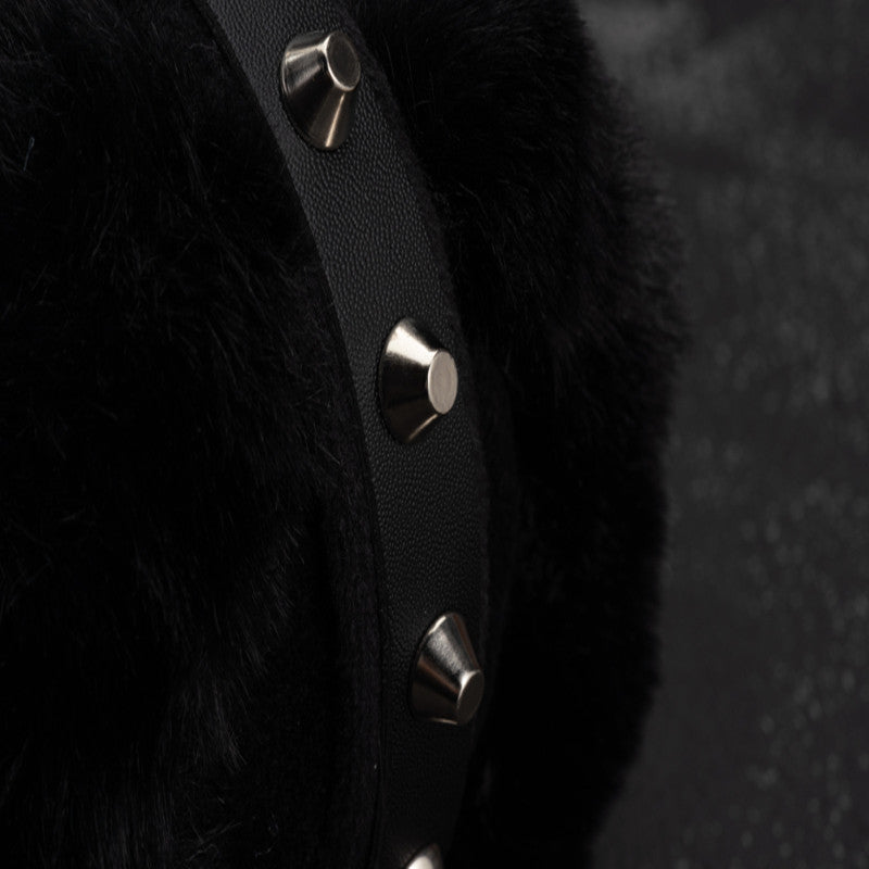 Faux Fur Rivets Headband Earmuffs Autumn And Winter Warmth