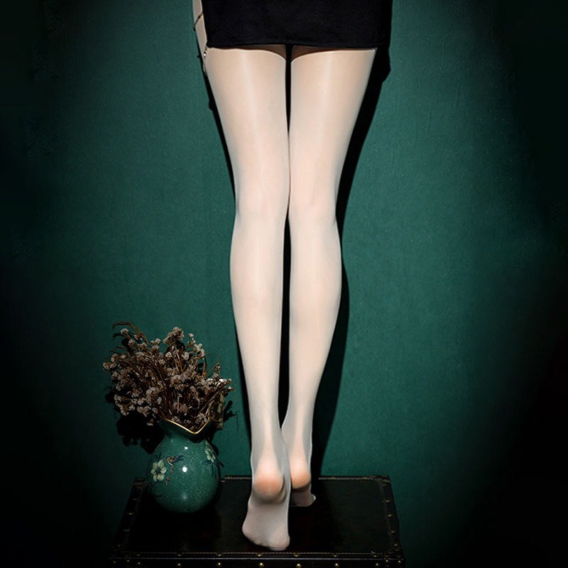Black Sexy Oily Stockings Women's Summer Ultra-thin Pearl Shiny Gold  Crotch Bottoming Panty Socks Net Red Tide