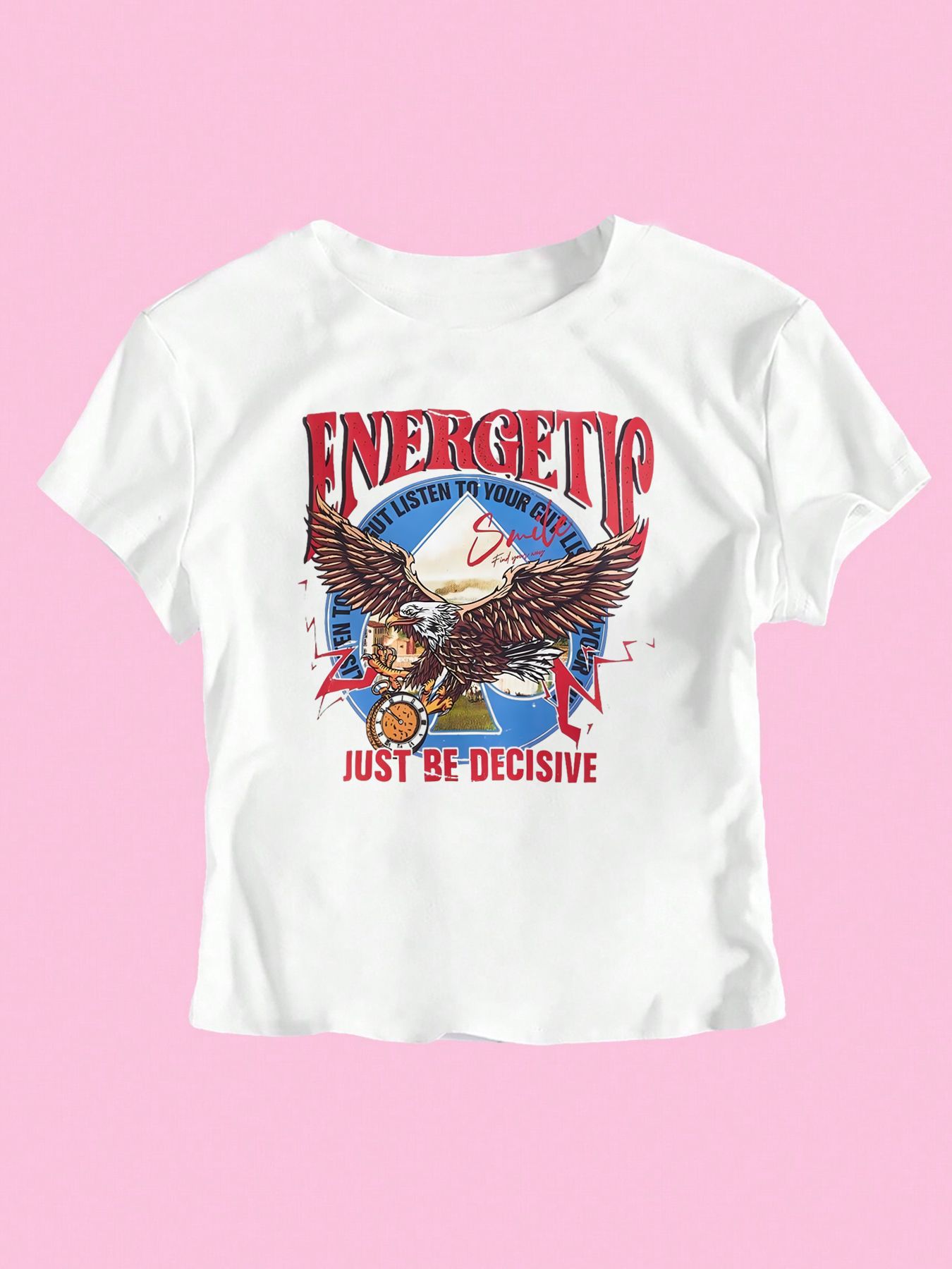 Printed Slim-fit Shoulder T-shirt Sweet And Spicy Top