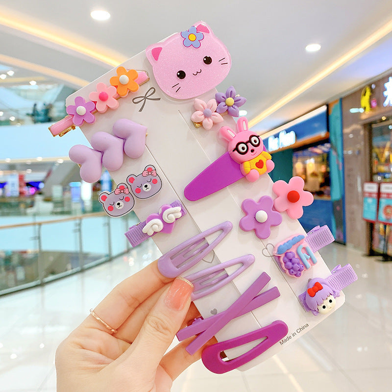 14PCS Toddler Hair Accessories Set  Colorful Rainbow Barrettes, Pins, Candy Fruits, Butterflies For Kids' Stylish Hairstyles