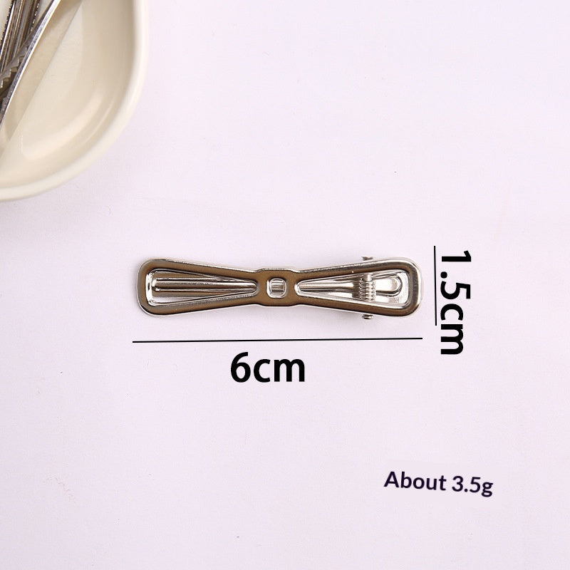 Simple Metal Silver Hair Clip Side-style