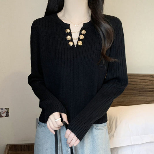 Women's Autumn New Slimming Sweater Youthful Long Sleeve Top