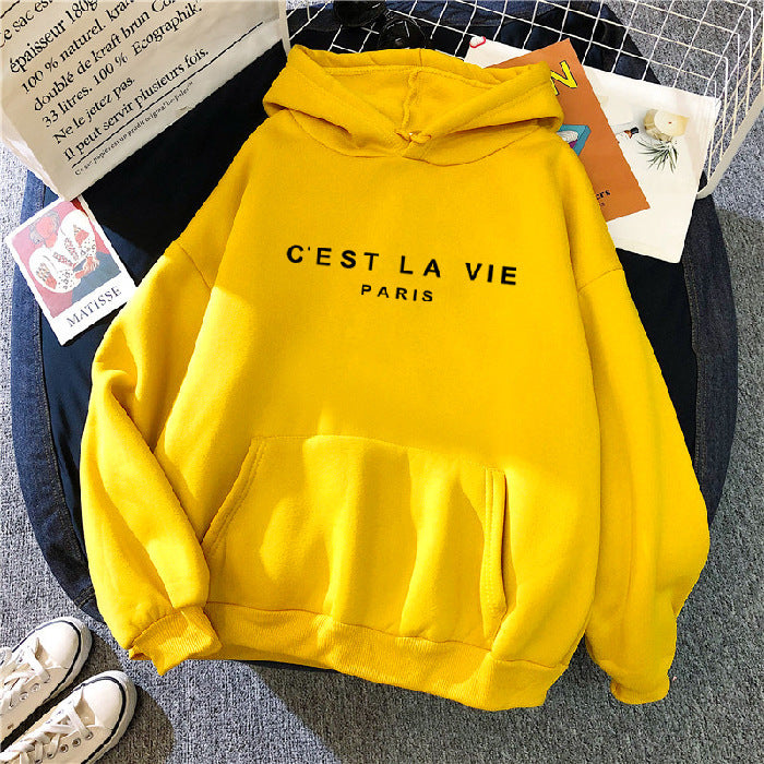 Women's Letter Printed Hoodie Coat