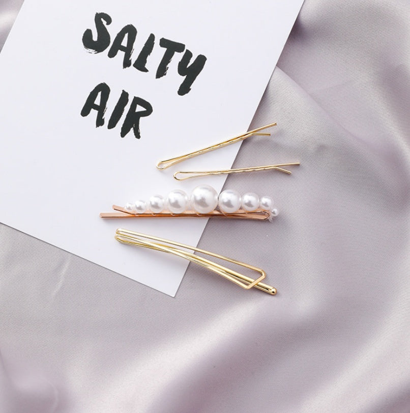 Retro pearl hairpin hairpin card clip girl bangs clip