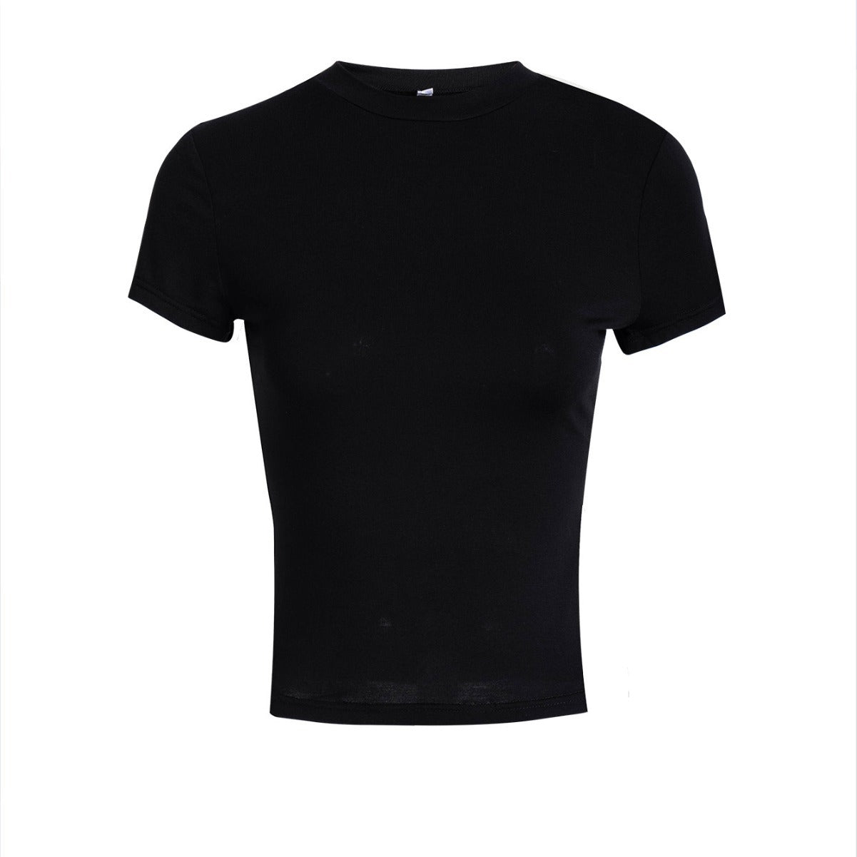 Ensfarvet Slim-fit Slankende Kortærmet T-shirt