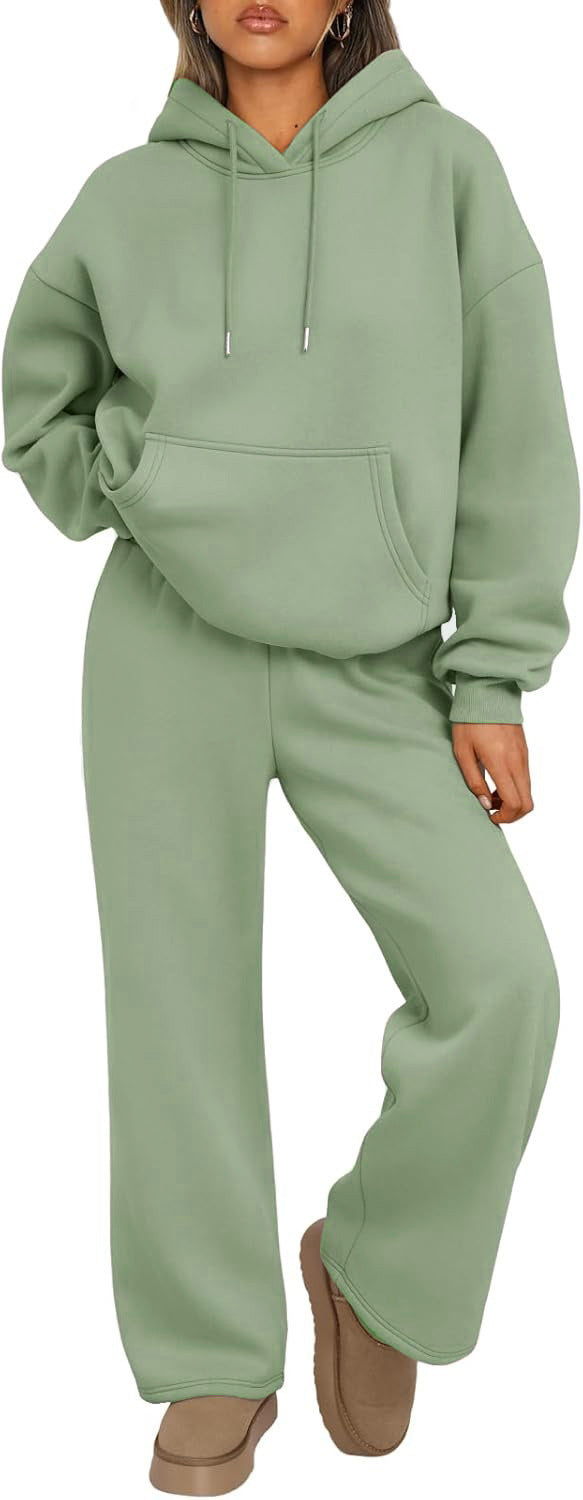 Autumn And Winter Casual Hooded Sweatshirt Oversized Wide-leg