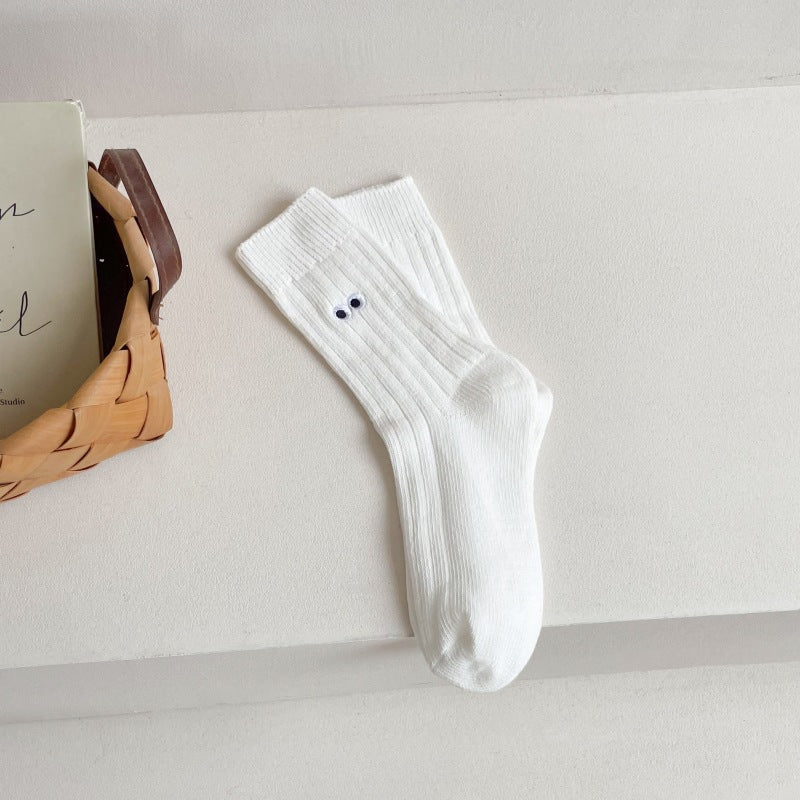 Japanese Autumn Winter Retro Embroidered Mid-calf Ins Socks