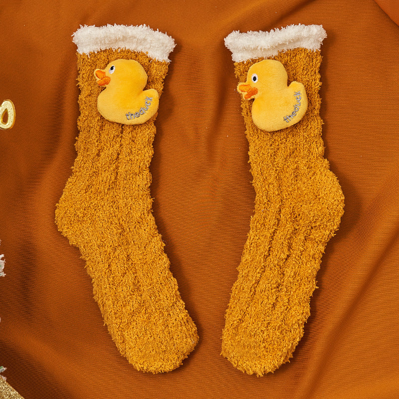 Coral Socks For Children In Autumn And Winter