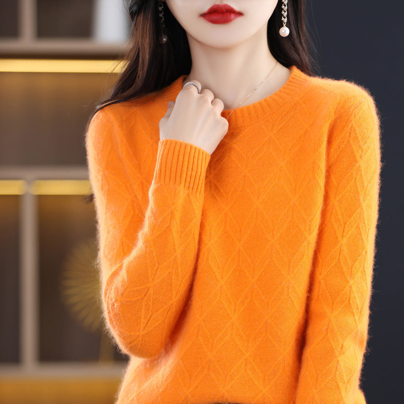 Women's Soft Glutinous Jacquard Sweater Thickened Autumn And Winter