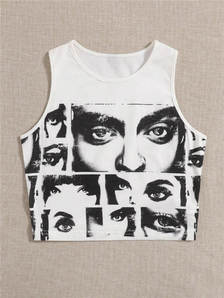 Women's Printed Round Neck T-shirt Slim Fit