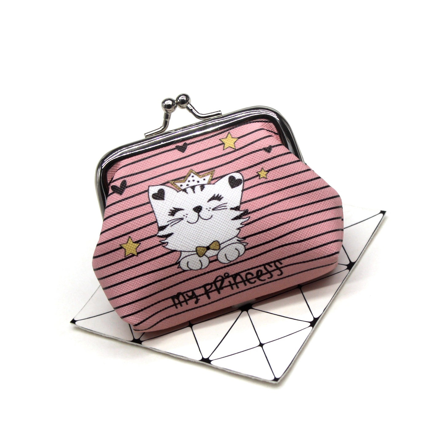 Cat print coin purse