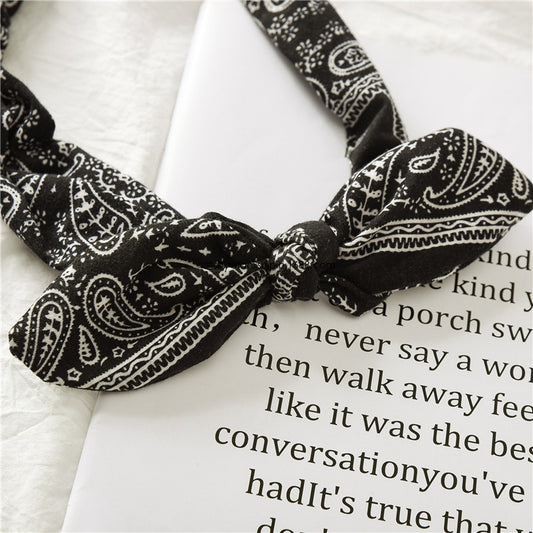 Bunny ears knotted elastic headband