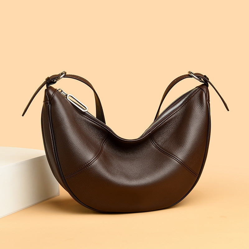 Niche Large Capacity Underarm Leather Shoulder Messenger Bag