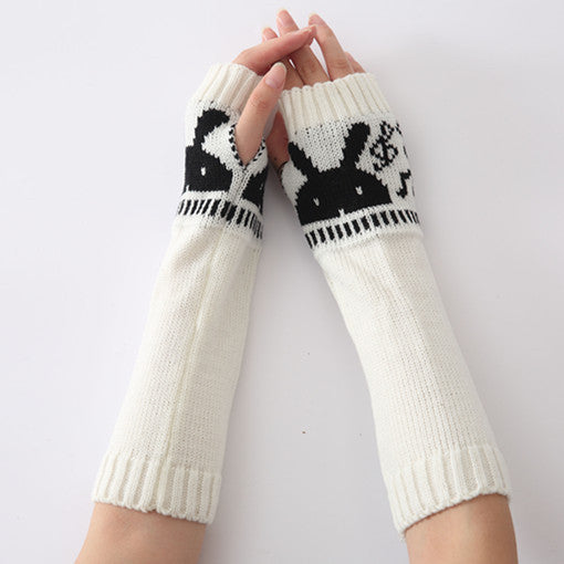 Ladies Knitted Half Finger Arm Sleeves