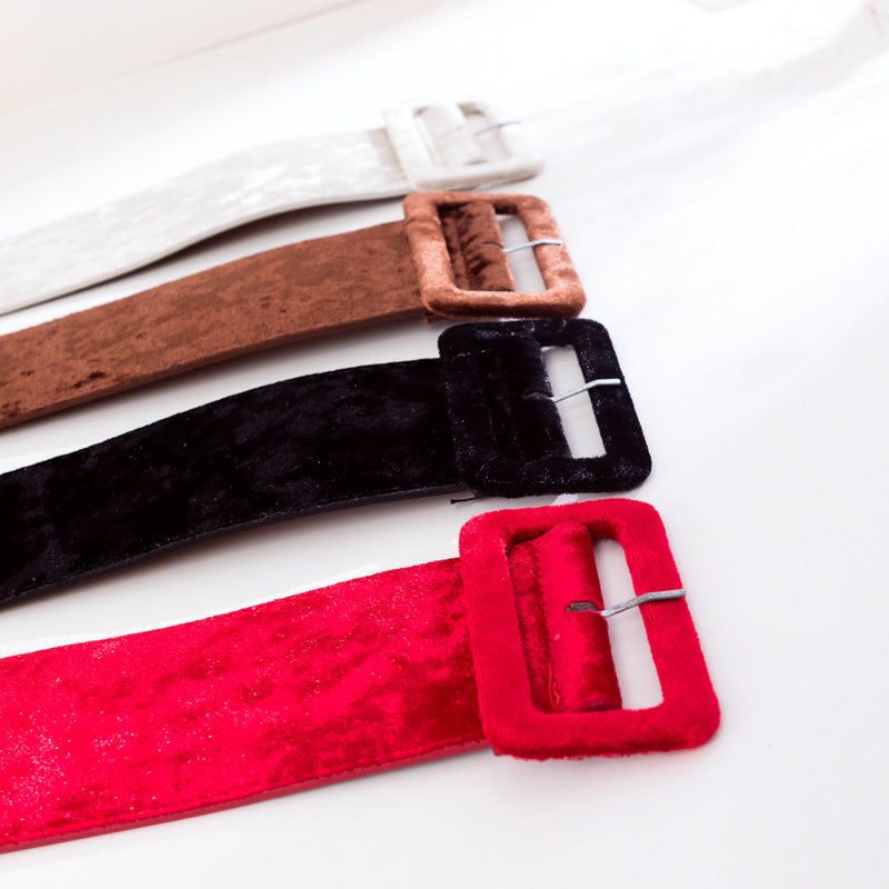 Autumn And Winter Golden Silk Velvet Belt Ladies