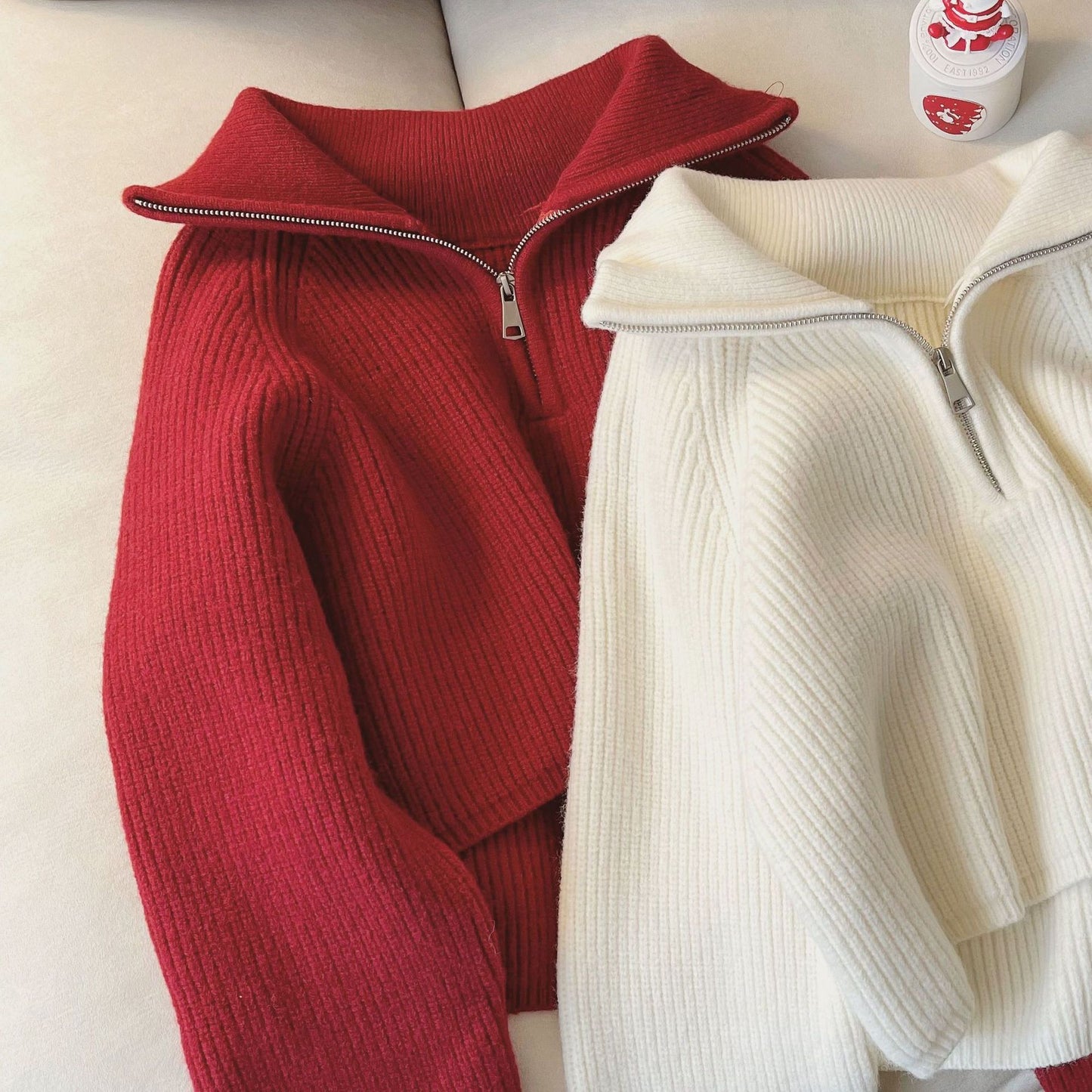 Loose Slim Lapel Lazy Sweater Top For Women