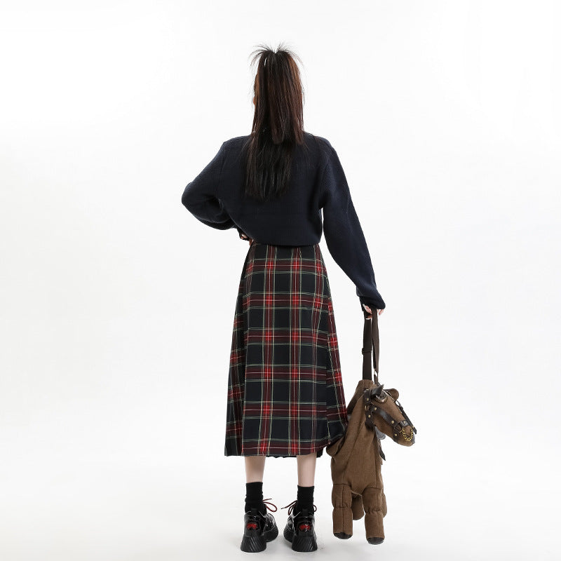Design High Waist A- Line Slimming Mid-length Casual Skirt